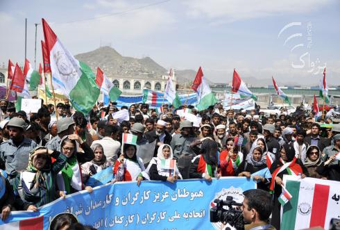 Gewerkschaftsdemo zum 1. Mai 2014 in Kabul. Foto: Pajhwok.